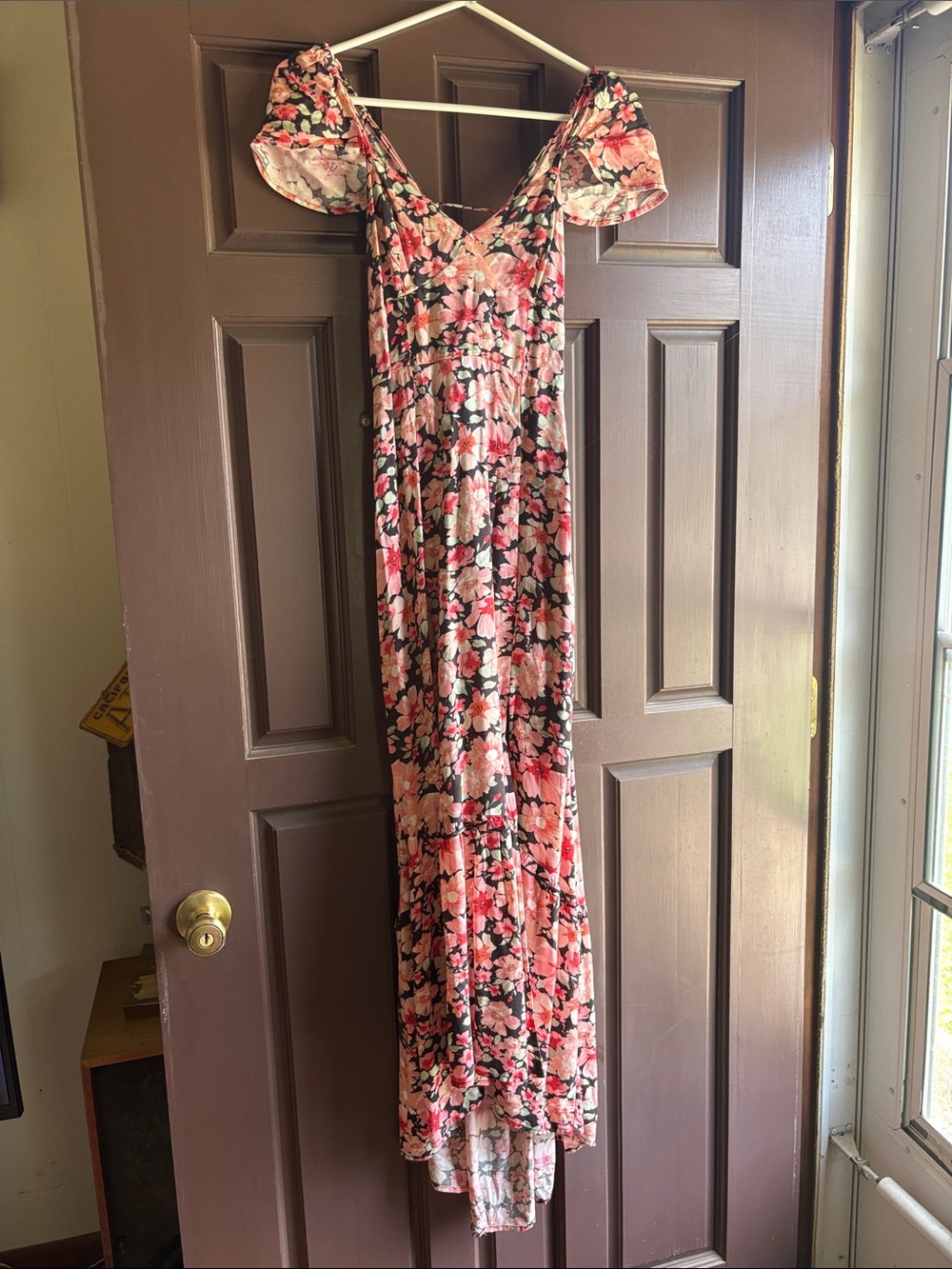 Rewind Pink Floral High-Low Maxi Dress